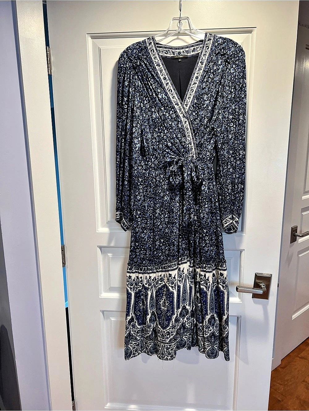 Kobi Halperin Floral Maxi Dress in Blue & White Like New